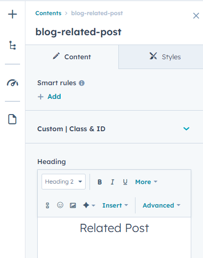 content tab