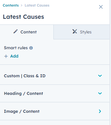 Content Tab
