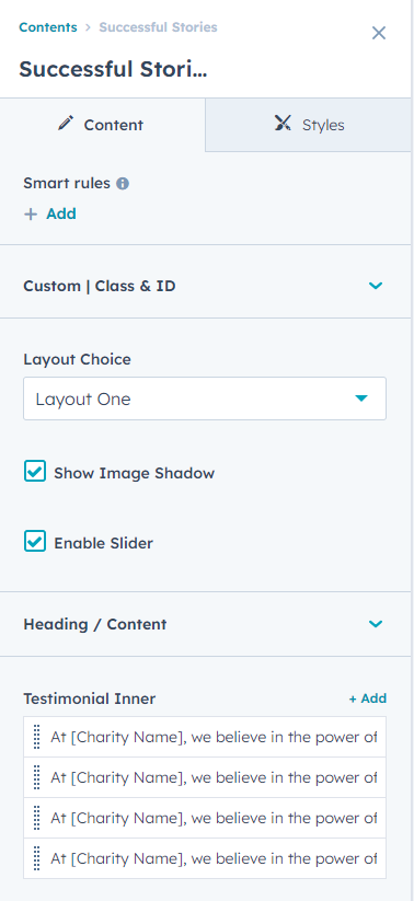 content tab