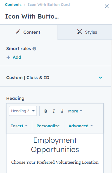 Content tab