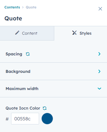 Content tab