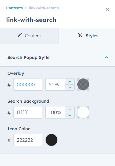 content tab