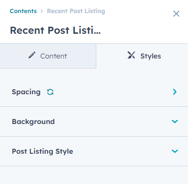 content tab