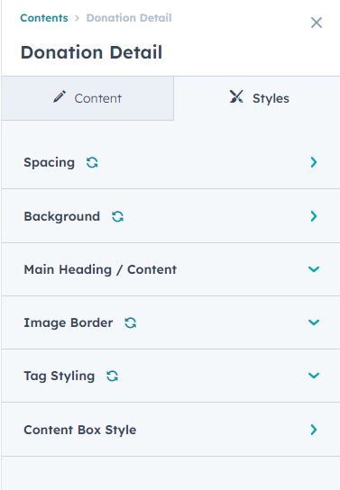 content tab