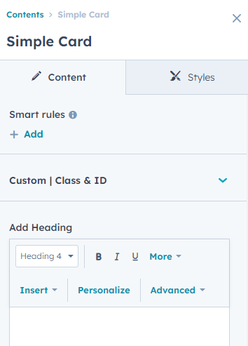 Content tab