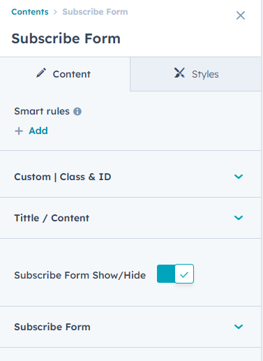 Content tab