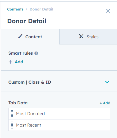 content tab