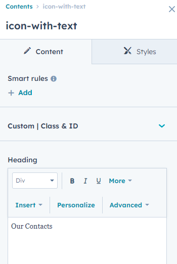 Content Tab
