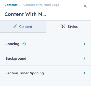 Content tab
