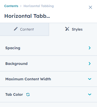 style tab