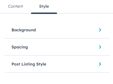 blog listing style