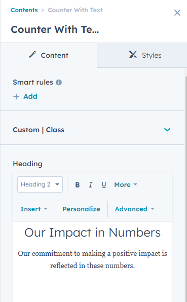 content tab